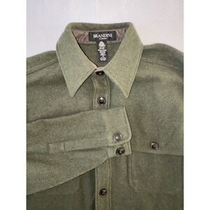 Brandini‎ Le Collezioni 100% Wool Button Up Shirt With Pockets Size M